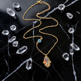 Rainbow Hamsa Hand Necklace